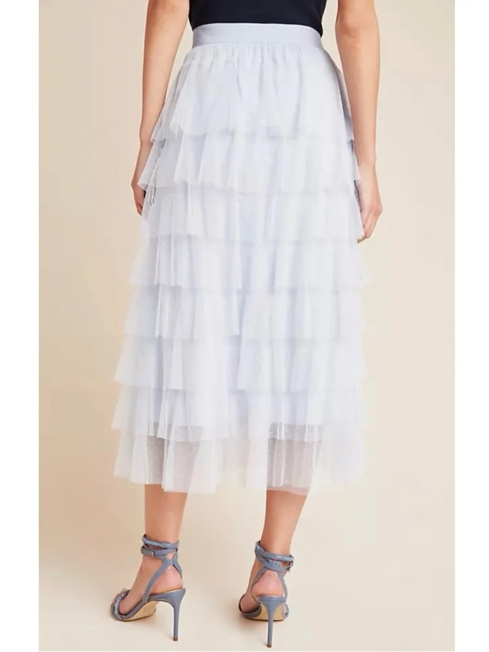 Anthropologie Ashley Tulle Midi Skirt Medium
